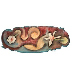 Pottery Harris Cies 2001 Tray 13 1/2'' Modern Abstract Art Studio Signed Flaws